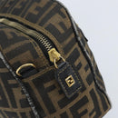 FENDI Zucca Canvas Hand Bag Black Brown Auth YKZ272-10