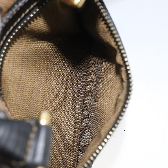 FENDI Zucca Canvas Hand Bag Black Brown Auth YKZ272