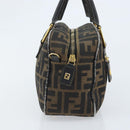 FENDI Zucca Canvas Hand Bag Black Brown Auth YKZ272-4