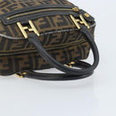 FENDI Zucca Canvas Hand Bag Black Brown Auth YKZ272-7