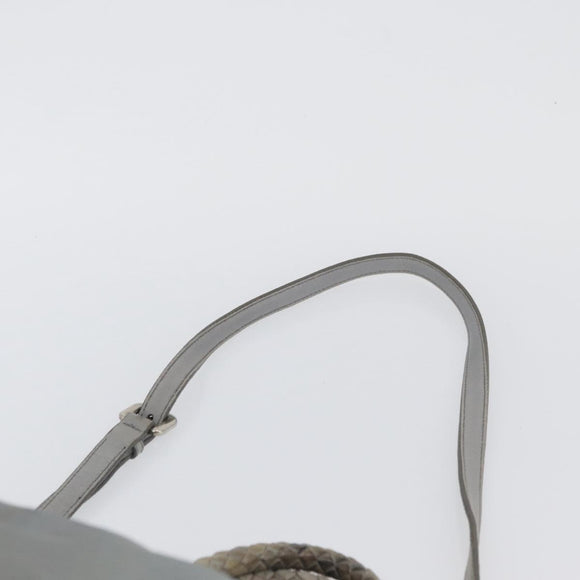 PRADA Hand Bag Nylon 2way Green Silver Auth YKZ274