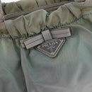 PRADA Hand Bag Nylon 2way Green Silver Auth YKZ274-17