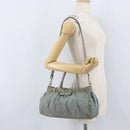 PRADA Hand Bag Nylon 2way Green Silver Auth YKZ274-26