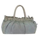 PRADA Hand Bag Nylon 2way Green Silver Auth YKZ274-3