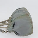 PRADA Hand Bag Nylon 2way Green Silver Auth YKZ274-5