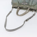 PRADA Hand Bag Nylon 2way Green Silver Auth YKZ274-9