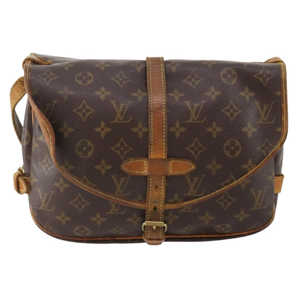 LOUIS VUITTON Monogram Saumur 30 Shoulder Bag M42256 LV Auth YKZ280