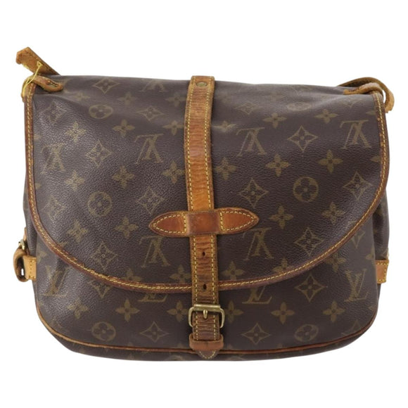 LOUIS VUITTON Monogram Saumur 30 Shoulder Bag M42256 LV Auth YKZ280