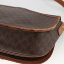 CELINE Macadam Canvas Shoulder Bag PVC Leather Brown Gold Auth YKZ286-16