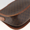 CELINE Macadam Canvas Shoulder Bag PVC Leather Brown Gold Auth YKZ286-9