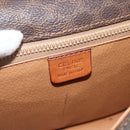 CELINE Macadam Canvas Shoulder Bag PVC Leather Brown Gold Auth YKZ286-18