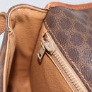 CELINE Macadam Canvas Shoulder Bag PVC Leather Brown Gold Auth YKZ286-21