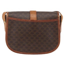 CELINE Macadam Canvas Shoulder Bag PVC Leather Brown Gold Auth YKZ286-2