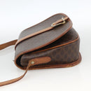 CELINE Macadam Canvas Shoulder Bag PVC Leather Brown Gold Auth YKZ286-3