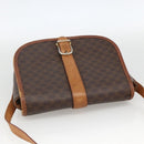 CELINE Macadam Canvas Shoulder Bag PVC Leather Brown Gold Auth YKZ286-6