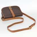 CELINE Macadam Canvas Shoulder Bag PVC Leather Brown Gold Auth YKZ286-7