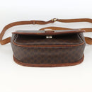 CELINE Macadam Canvas Shoulder Bag PVC Leather Brown Gold Auth YKZ286-5
