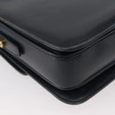 GUCCI Shoulder Bag Leather Navy Gold Auth YKZ288-15