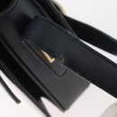 GUCCI Shoulder Bag Leather Navy Gold Auth YKZ288-11