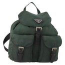 PRADA Backpack Nylon Green Silver Auth YKZ295-1