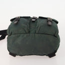 PRADA Backpack Nylon Green Silver Auth YKZ295-5