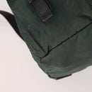 PRADA Backpack Nylon Green Silver Auth YKZ295-17