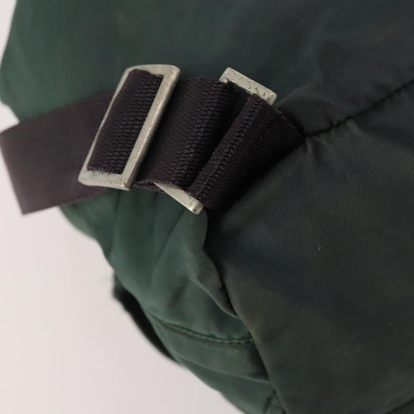 PRADA Backpack Nylon Green Silver Auth YKZ295