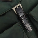 PRADA Backpack Nylon Green Silver Auth YKZ295-21