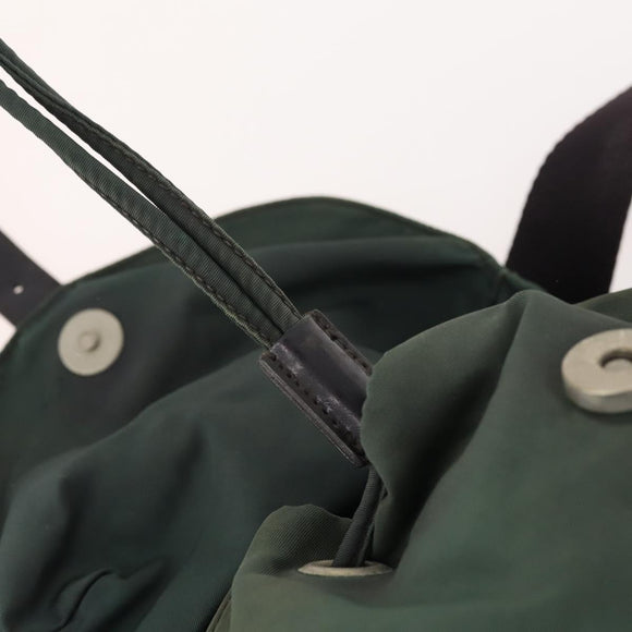 PRADA Backpack Nylon Green Silver Auth YKZ295