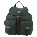 PRADA Backpack Nylon Green Silver Auth YKZ295-13