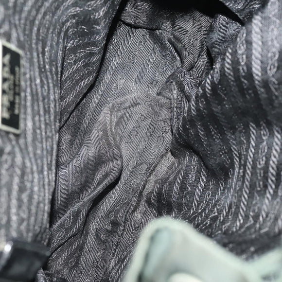 PRADA Backpack Nylon Green Silver Auth YKZ295