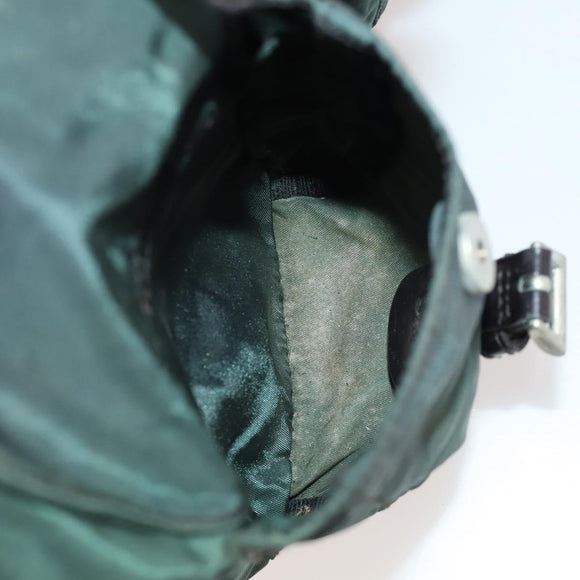 PRADA Backpack Nylon Green Silver Auth YKZ295