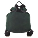 PRADA Backpack Nylon Green Silver Auth YKZ295-2