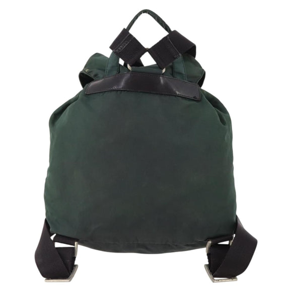 PRADA Backpack Nylon Green Silver Auth YKZ295