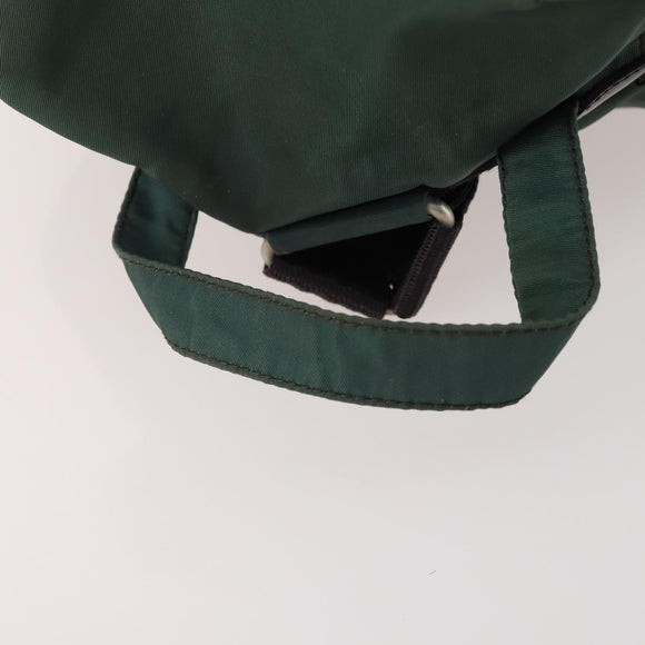 PRADA Backpack Nylon Green Silver Auth YKZ295