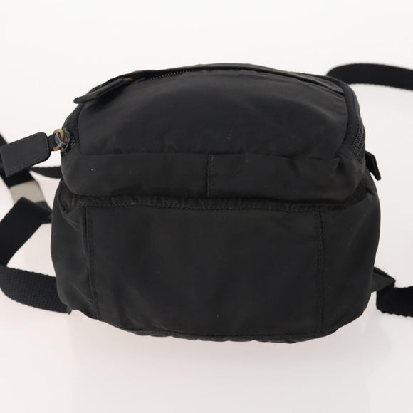 PRADA Backpack Nylon Black Silver Auth YKZ299