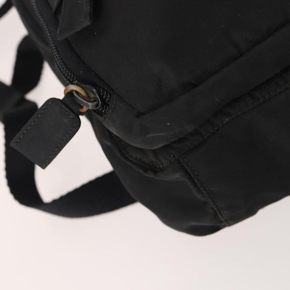 PRADA Backpack Nylon Black Silver Auth YKZ299