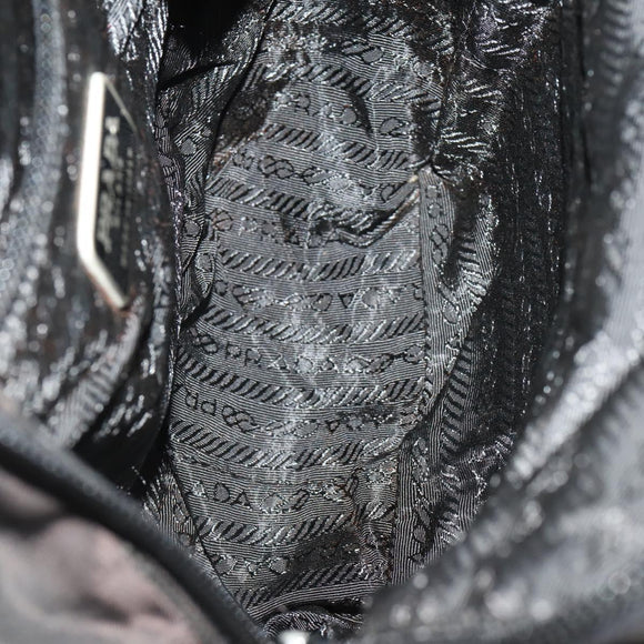 PRADA Backpack Nylon Black Silver Auth YKZ299