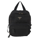 PRADA Backpack Nylon Black Silver Auth YKZ299-13