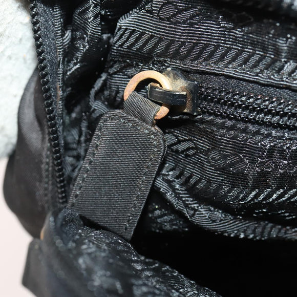 PRADA Backpack Nylon Black Silver Auth YKZ299
