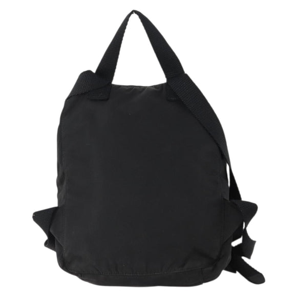 PRADA Backpack Nylon Black Silver Auth YKZ299