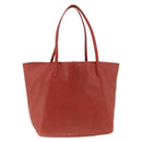LOEWE Anagram Tote Bag Leather Red Silver Auth YKZ302-1