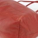 LOEWE Anagram Tote Bag Leather Red Silver Auth YKZ302-9