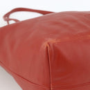 LOEWE Anagram Tote Bag Leather Red Silver Auth YKZ302-14