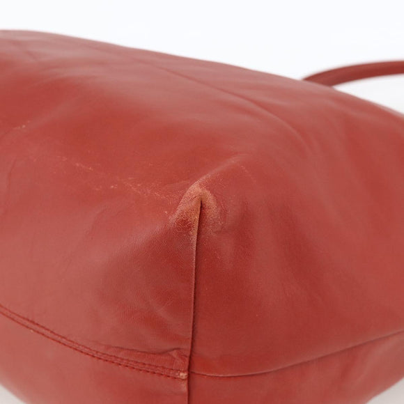 LOEWE Anagram Tote Bag Leather Red Silver Auth YKZ302
