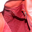 LOEWE Anagram Tote Bag Leather Red Silver Auth YKZ302-18