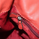 LOEWE Anagram Tote Bag Leather Red Silver Auth YKZ302-19