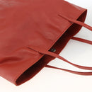 LOEWE Anagram Tote Bag Leather Red Silver Auth YKZ302-6