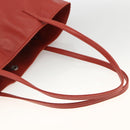 LOEWE Anagram Tote Bag Leather Red Silver Auth YKZ302-7