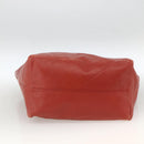 LOEWE Anagram Tote Bag Leather Red Silver Auth YKZ302-5